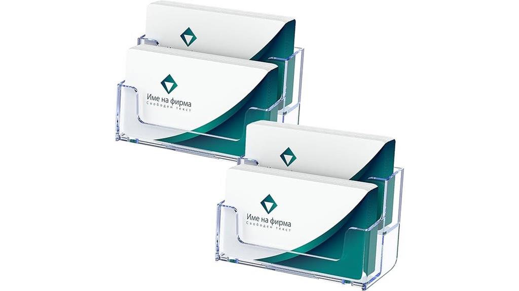 double acrylic card holders