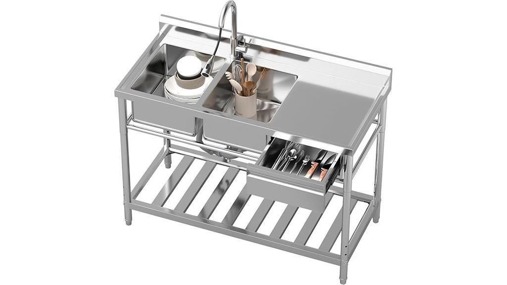 double bowl stainless steel