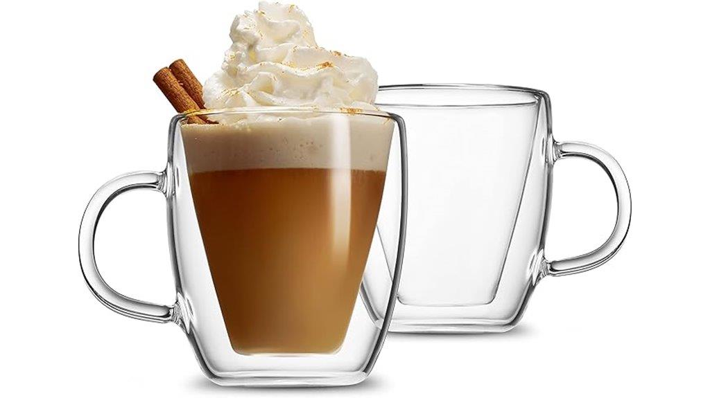 double wall glass mug set