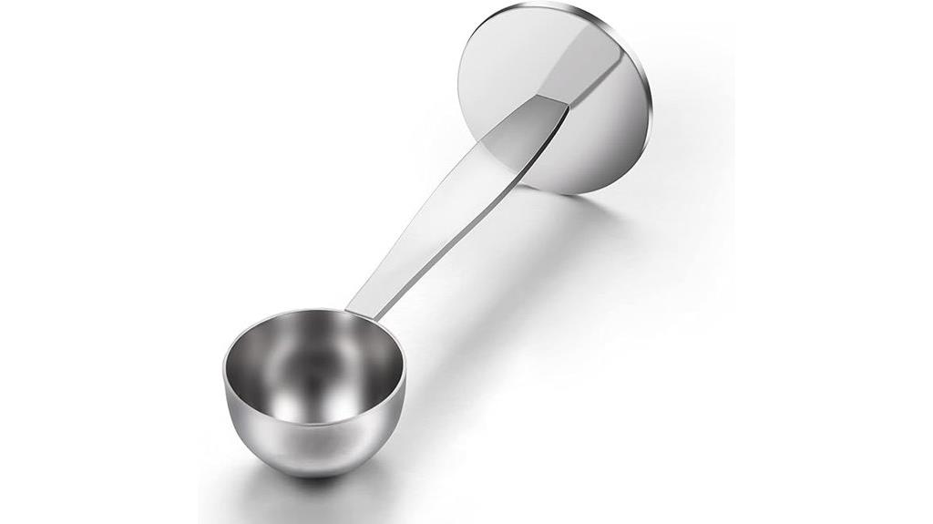 dual purpose stainless steel scoop