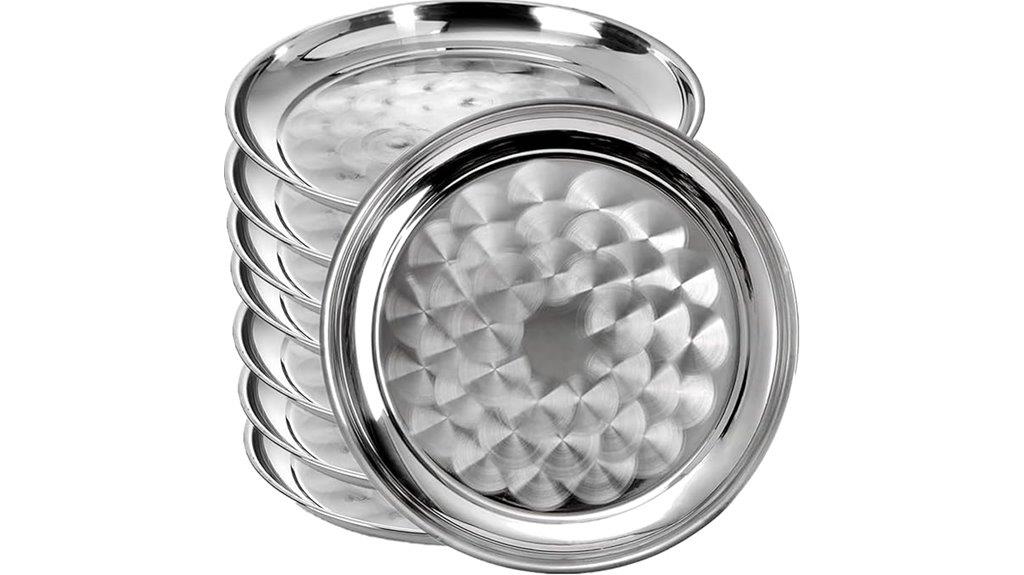 eight stainless steel trays