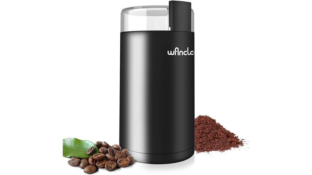 electric coffee grinder with cleaning brush
