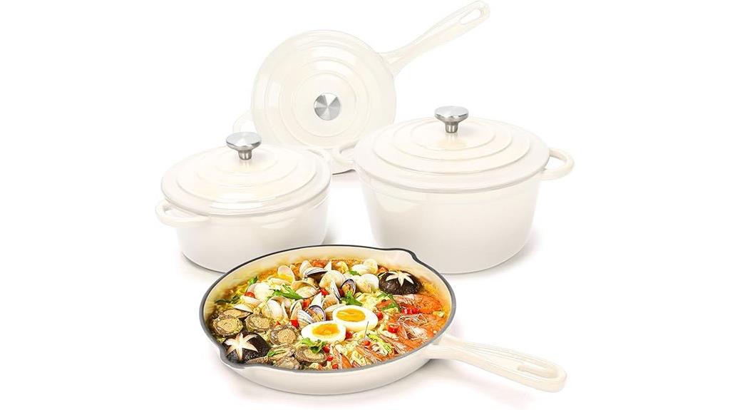 enamel cast iron set