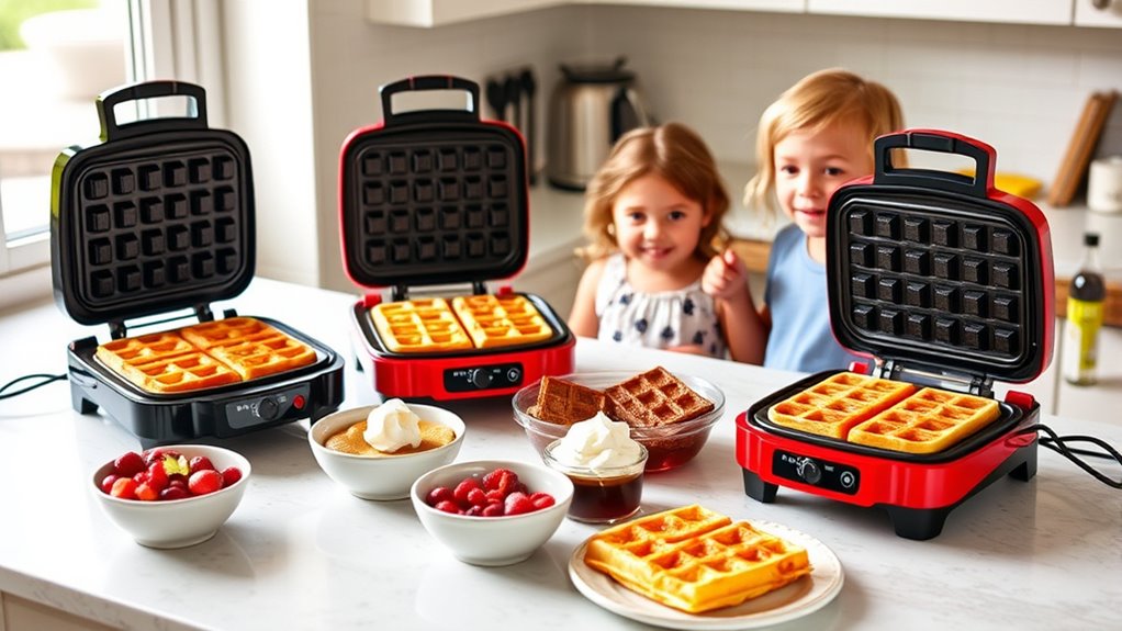 family friendly waffle maker features