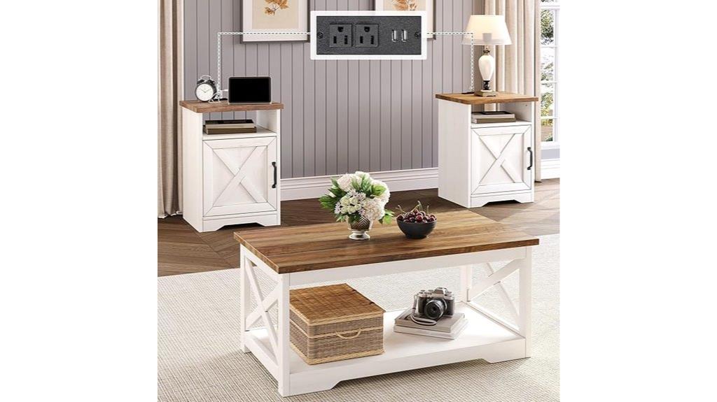 farmhouse living room table sets