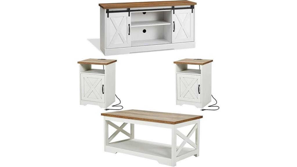 farmhouse table with charging