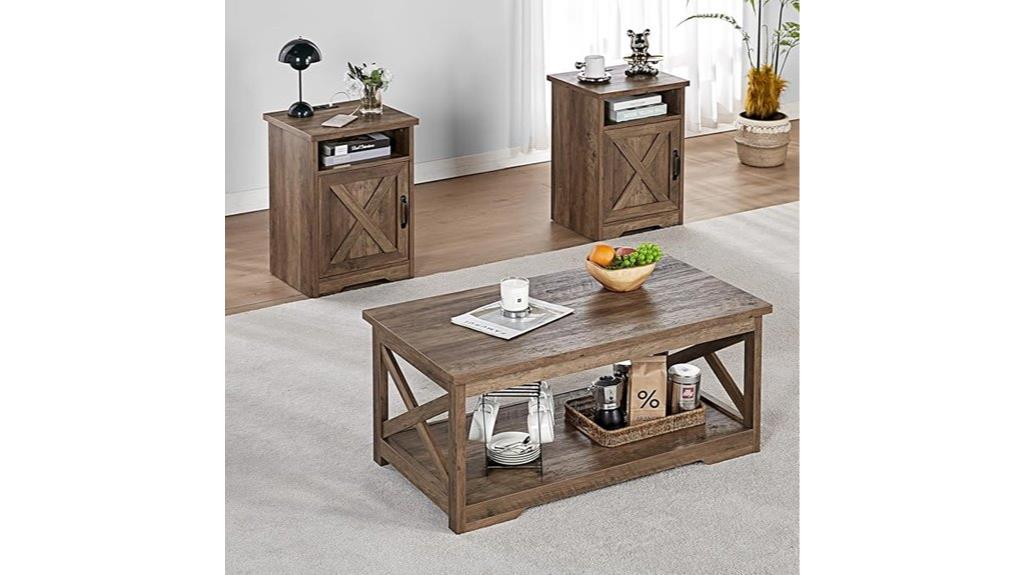 farmhouse table with charging