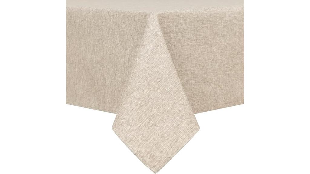 faux linen rectangle tablecloth