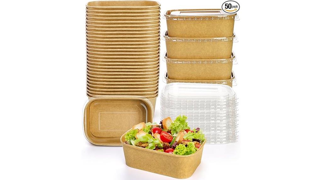 fifty compostable kraft bowls