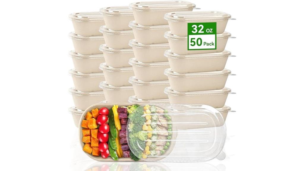 fifty disposable meal containers