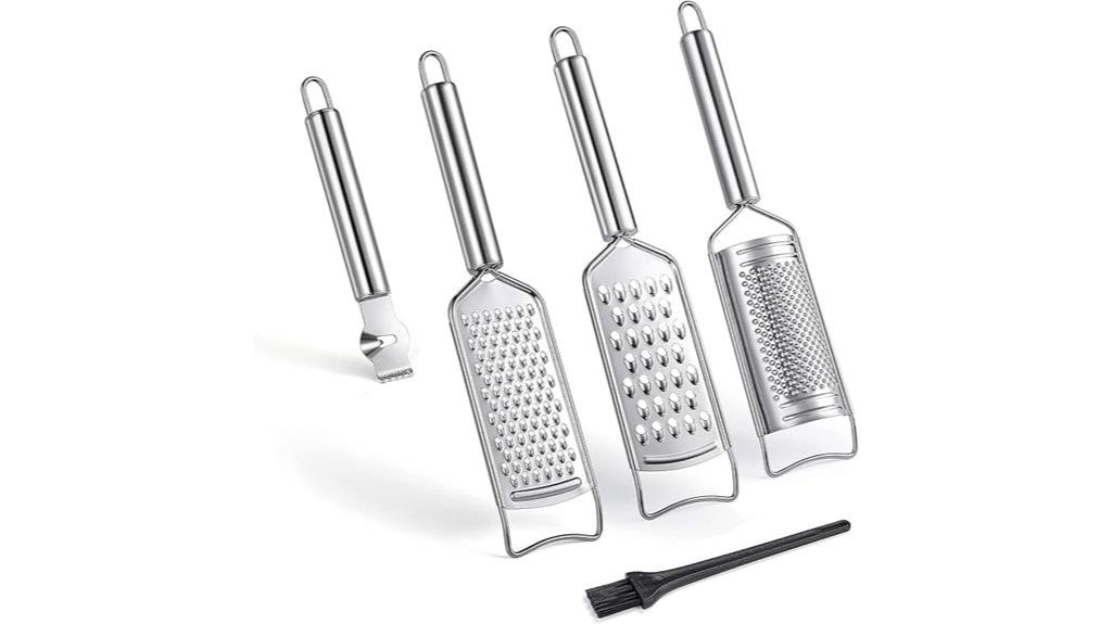 five piece stainless grater