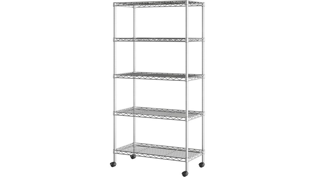 five tier wire shelving
