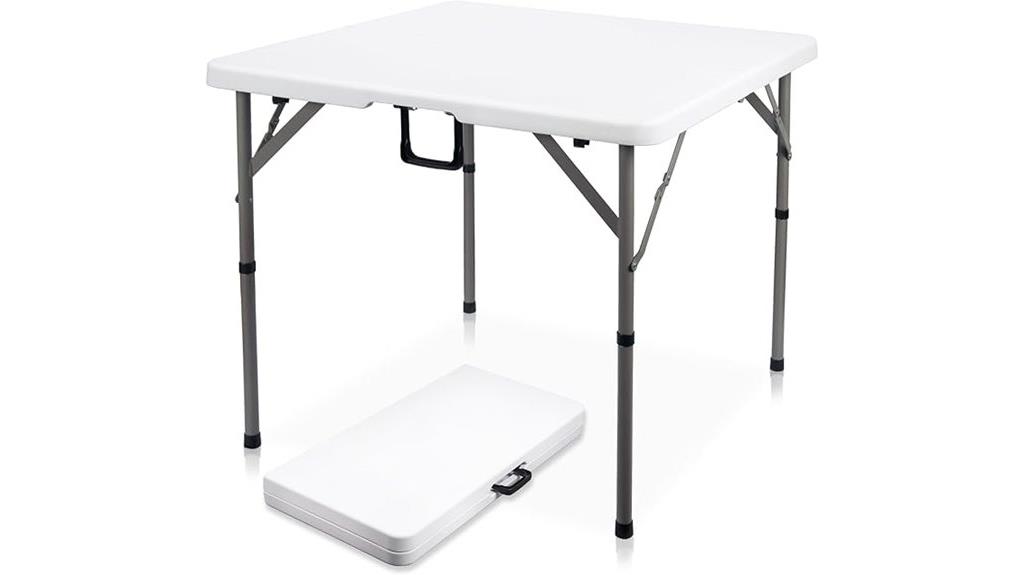 foldable white plastic table