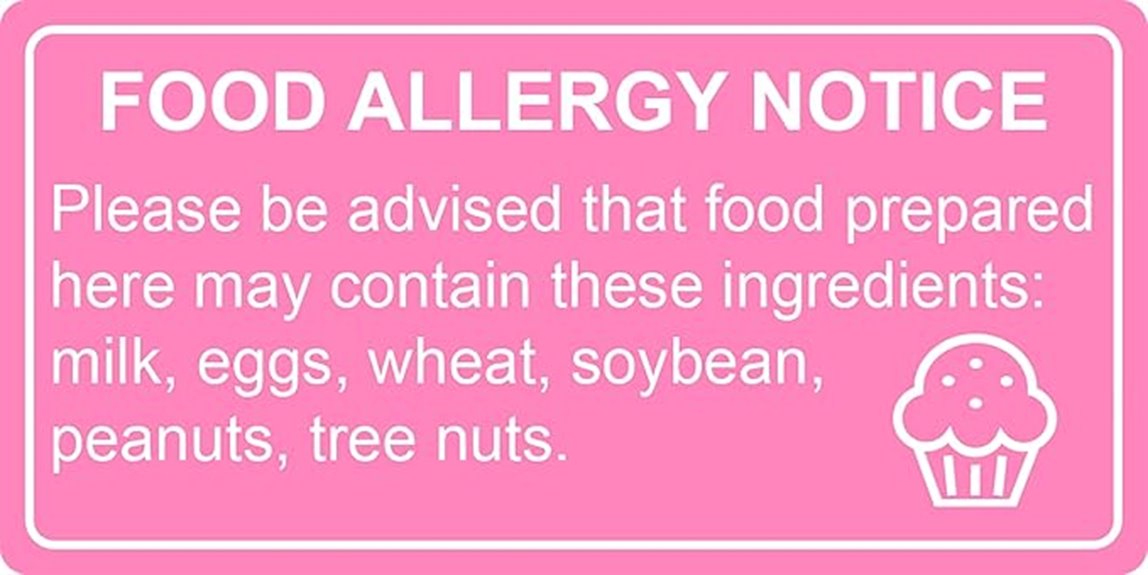 food allergy label stickers
