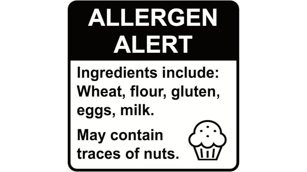 food allergy warning stickers