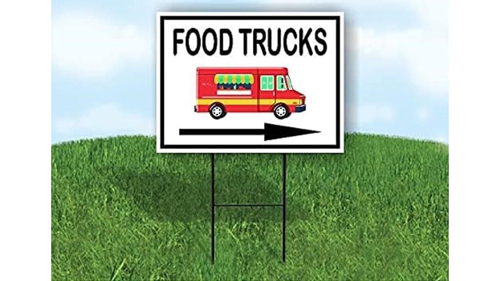 food trucks black yard sign