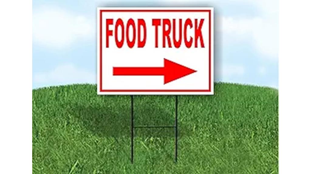 food trucks red arrow sign
