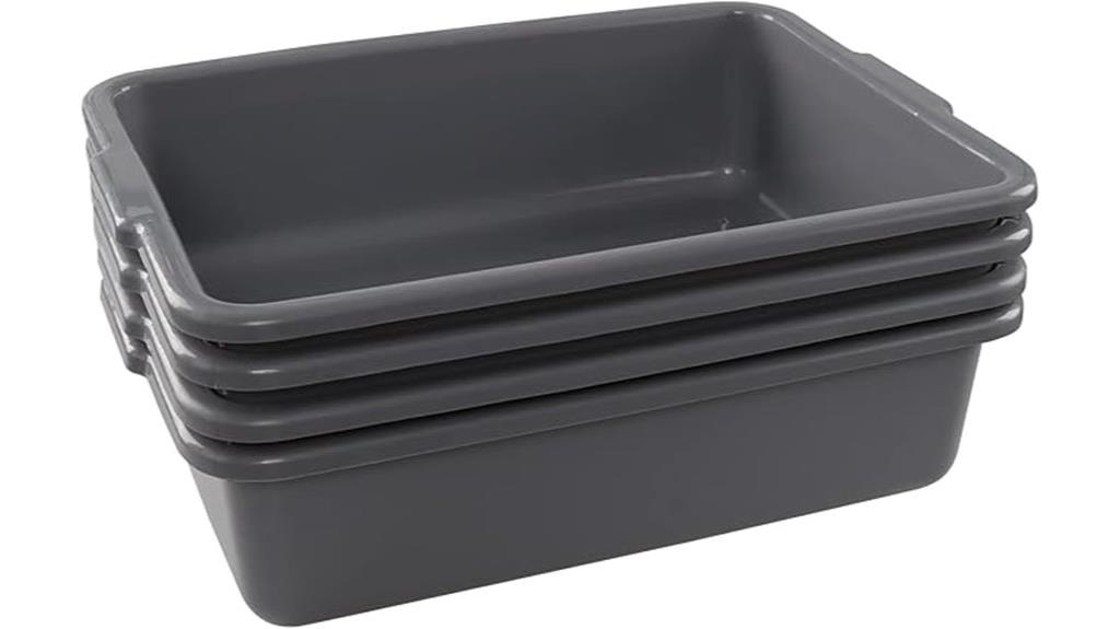 four pack grey dishbasins
