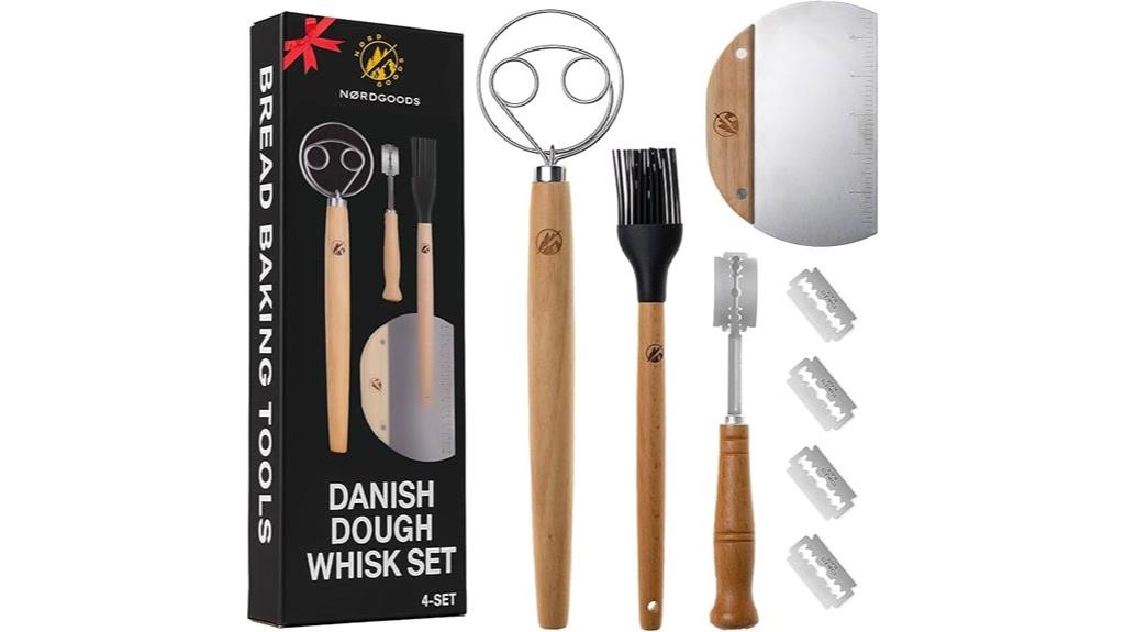 four piece danish dough whisk