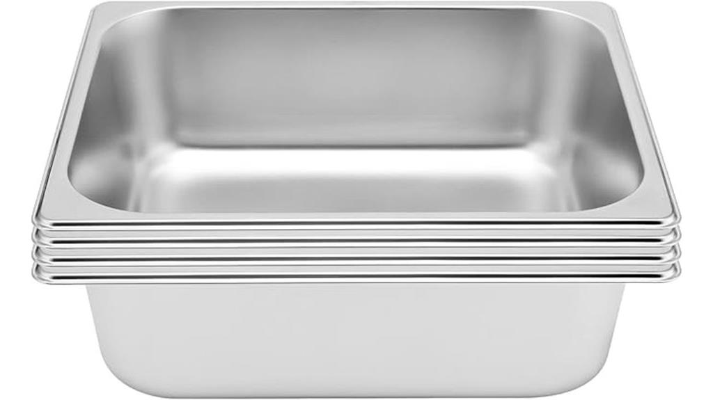 four stainless steel pans