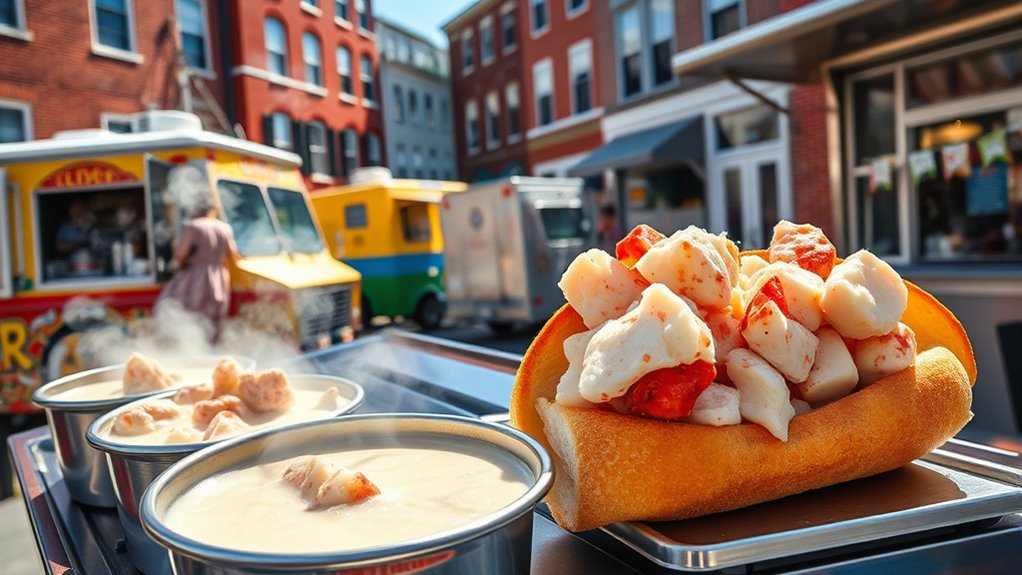 fresh lobster and clam chowder