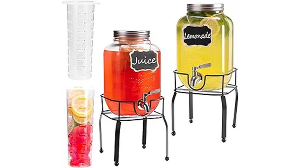 gallon glass beverage dispenser