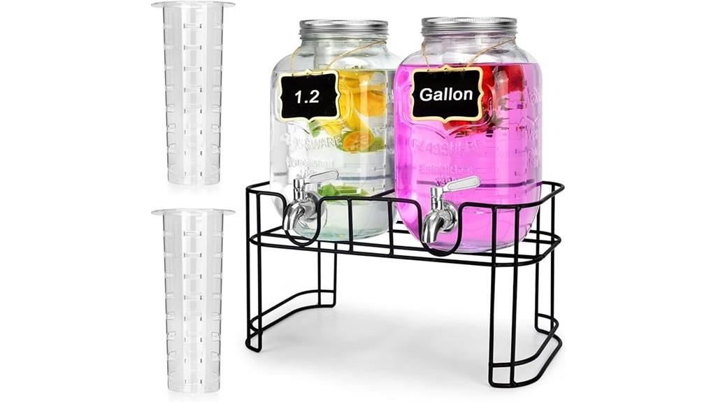 glass drink dispenser with stand