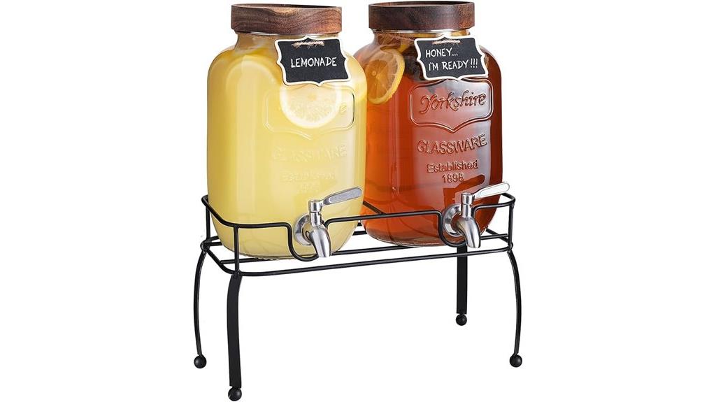glass drink dispensers set