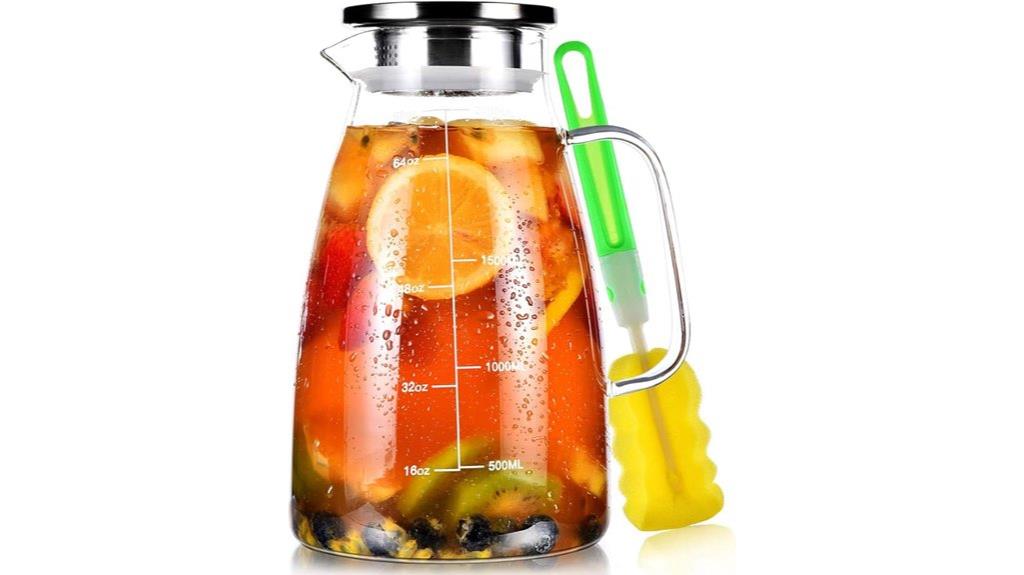 glass pitcher with lid