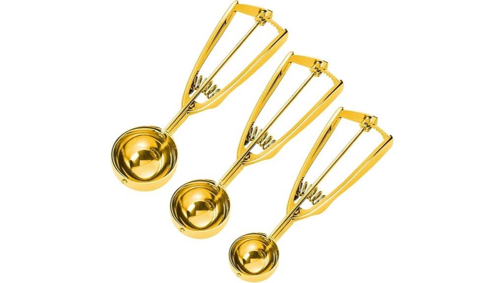 gold cookie scoop set