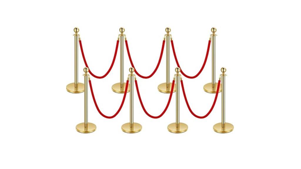gold rope crowd barriers