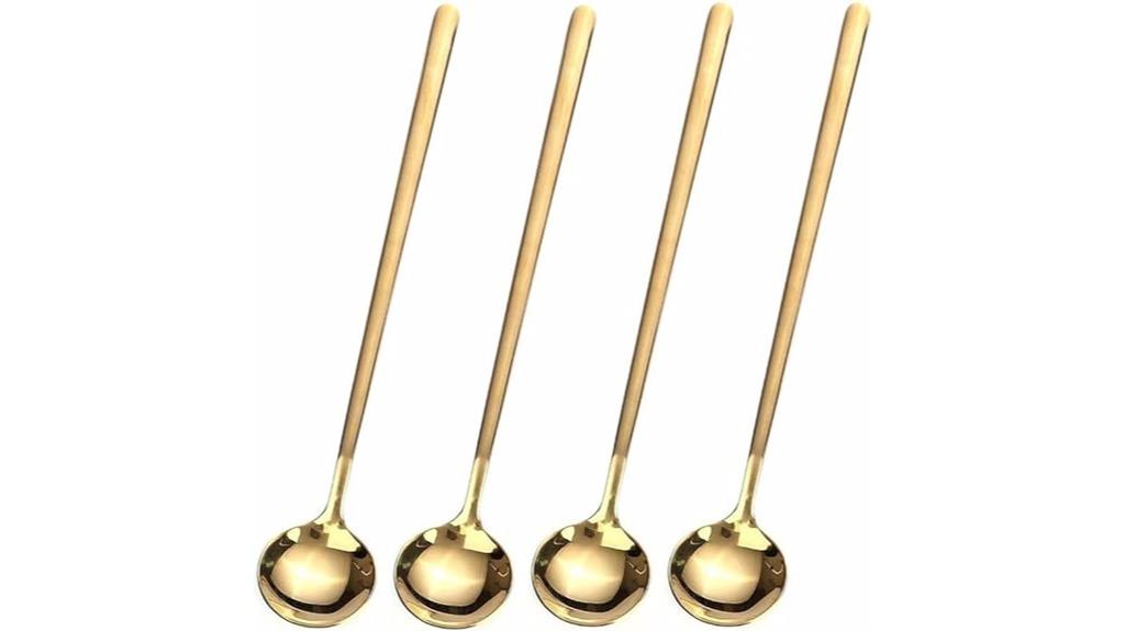 gold stainless steel spoons