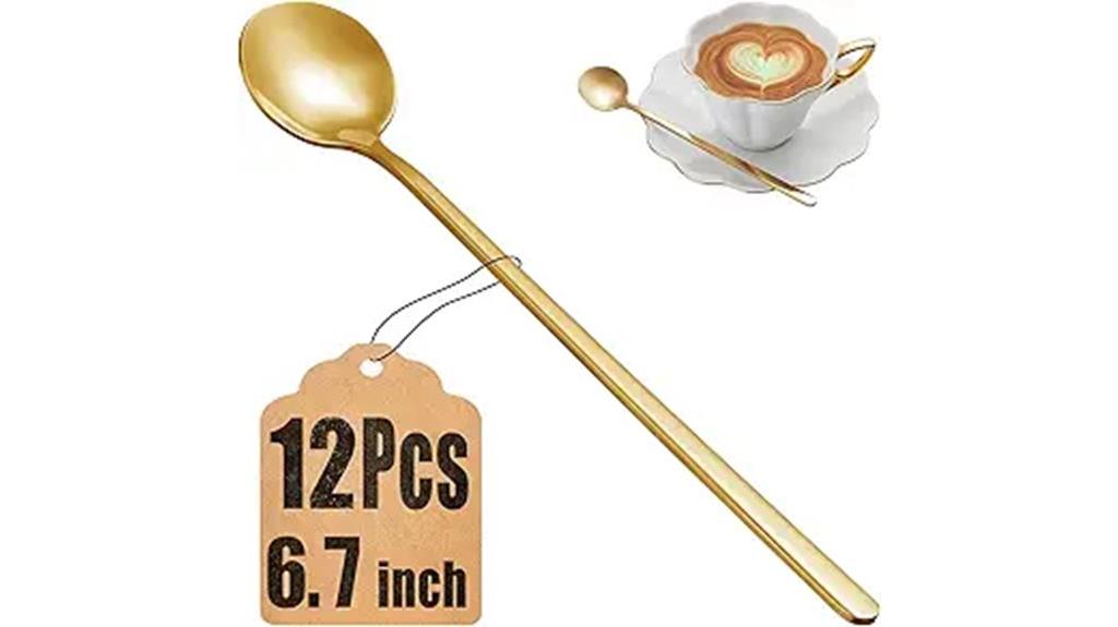 gold stainless steel teaspoons