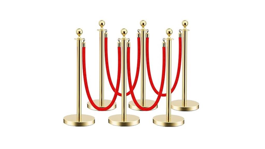 gold stanchion rope set