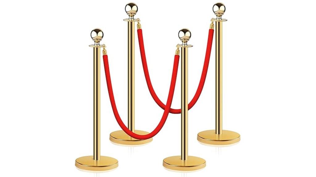 gold stanchion rope set