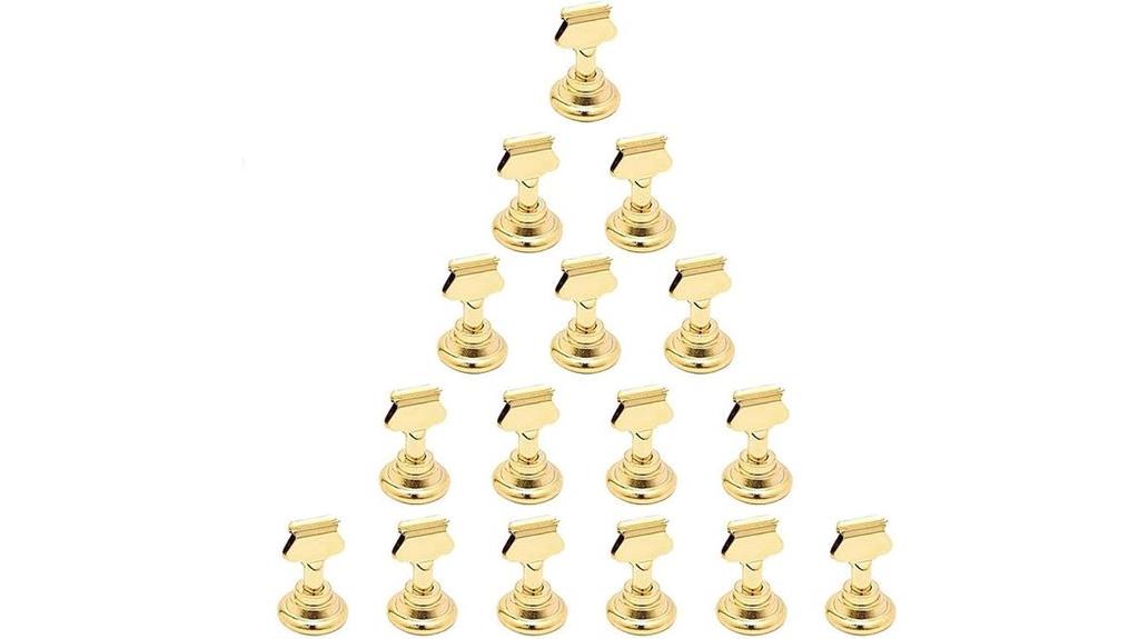 gold steel table card holders