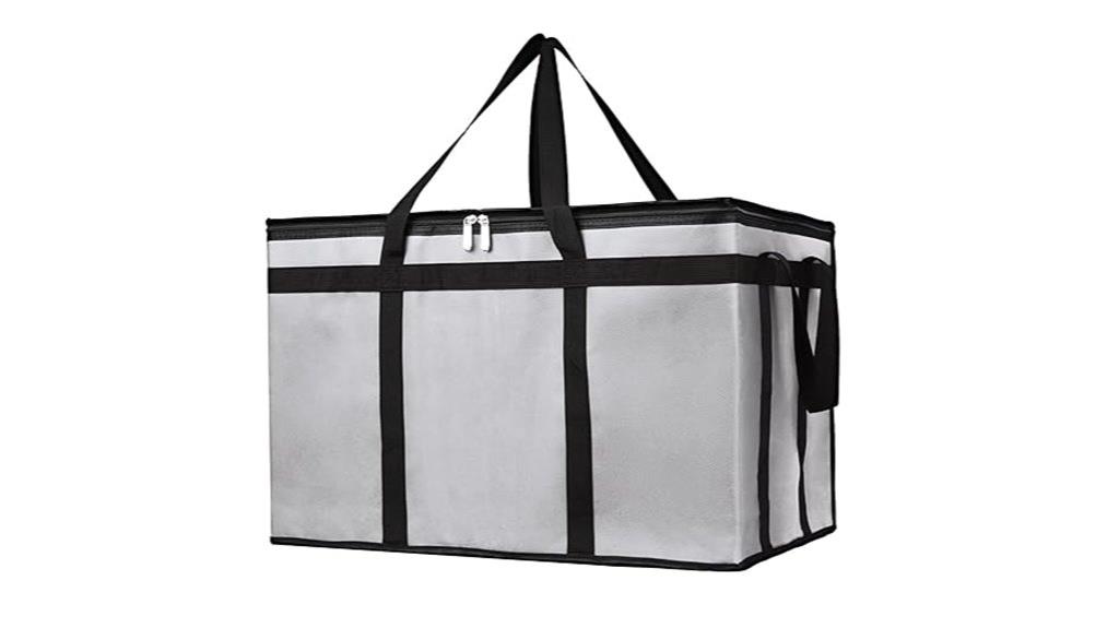 gray insulated delivery bag