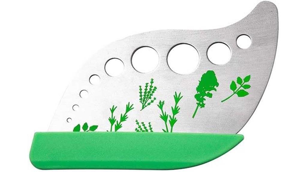 green stainless steel herb stripper