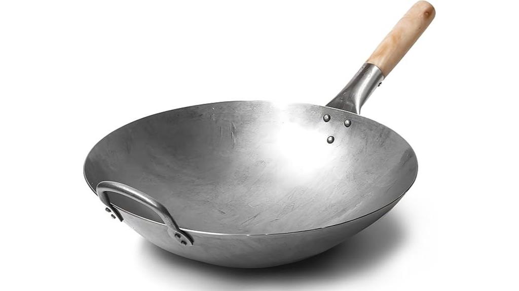 hand hammered carbon steel wok