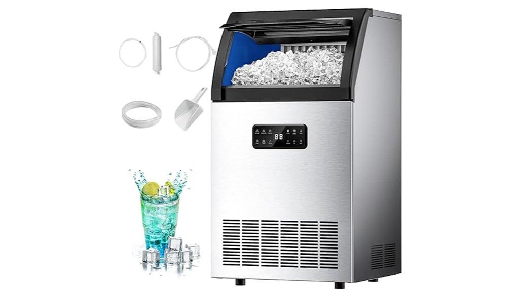 high capacity stainless ice maker