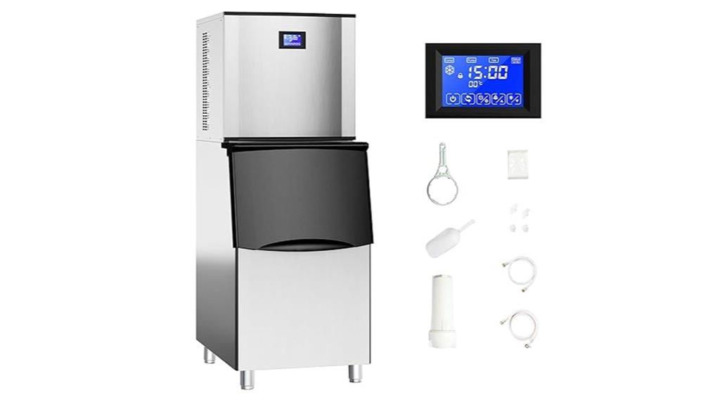 high capacity stainless ice maker