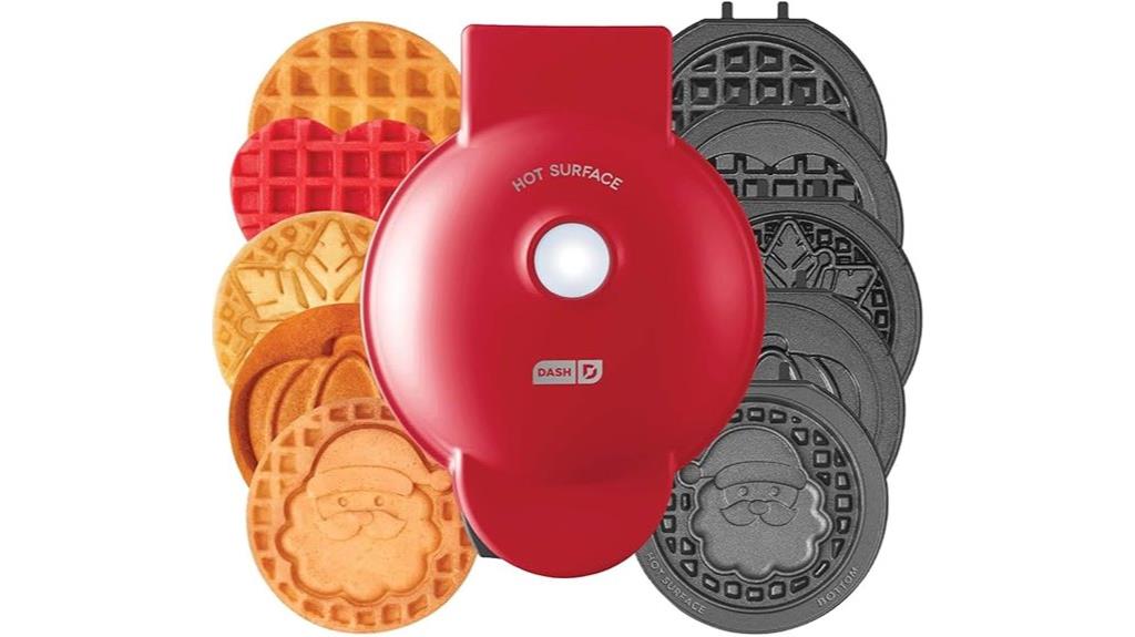 holiday themed mini waffle maker
