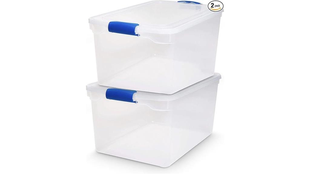 large plastic storage bins
