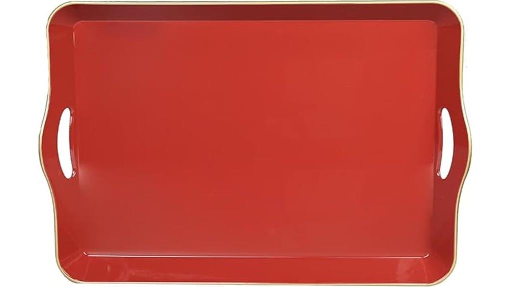 large red plastic tray