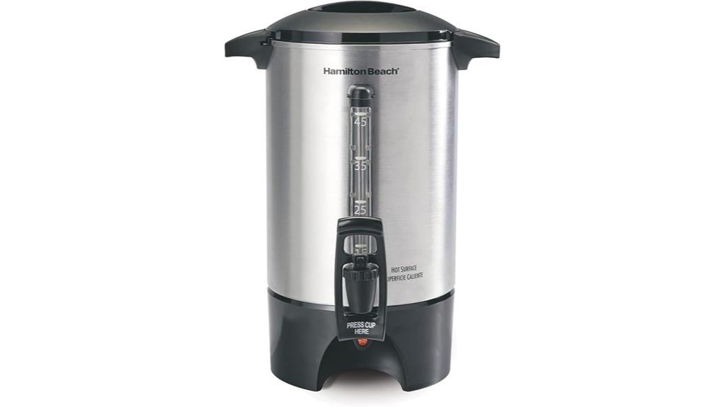 large silver coffee dispenser