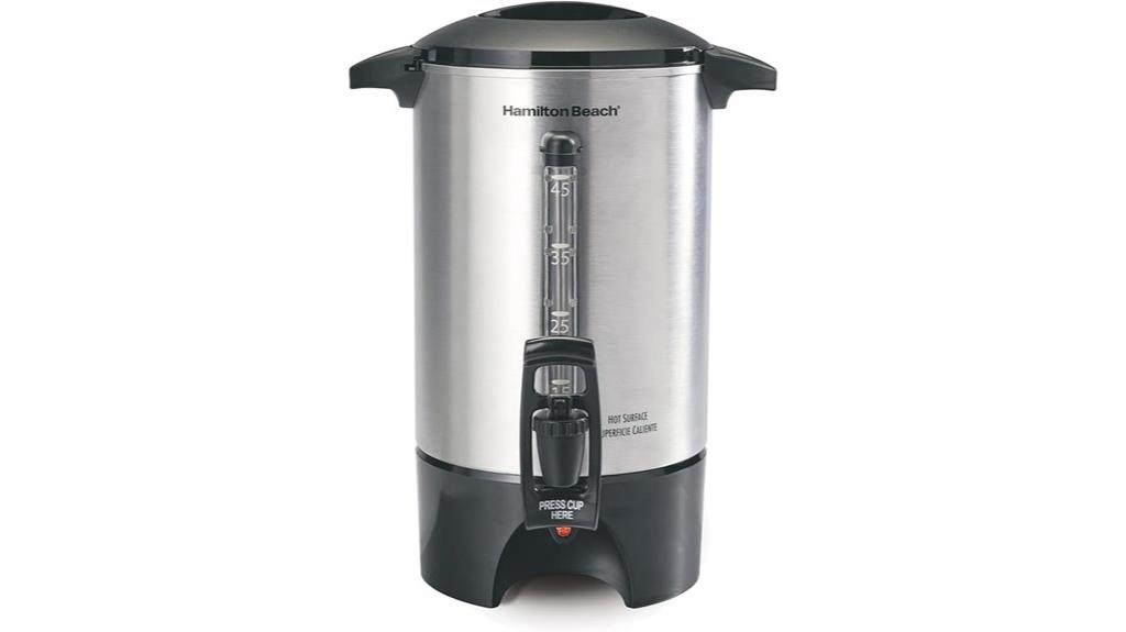 large silver coffee urn