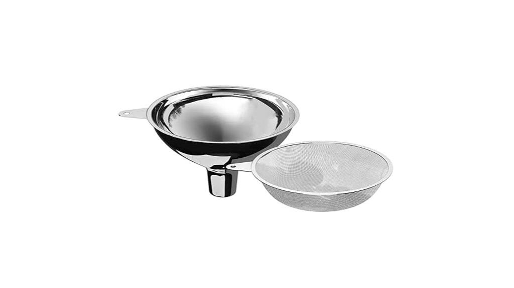 large stainless steel funnel