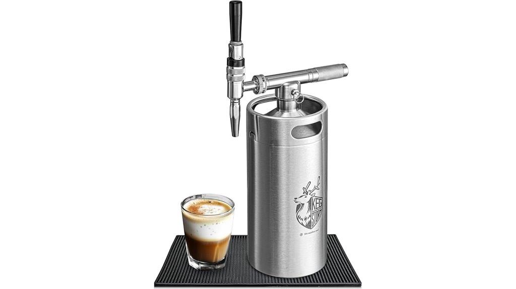 large stainless steel keg