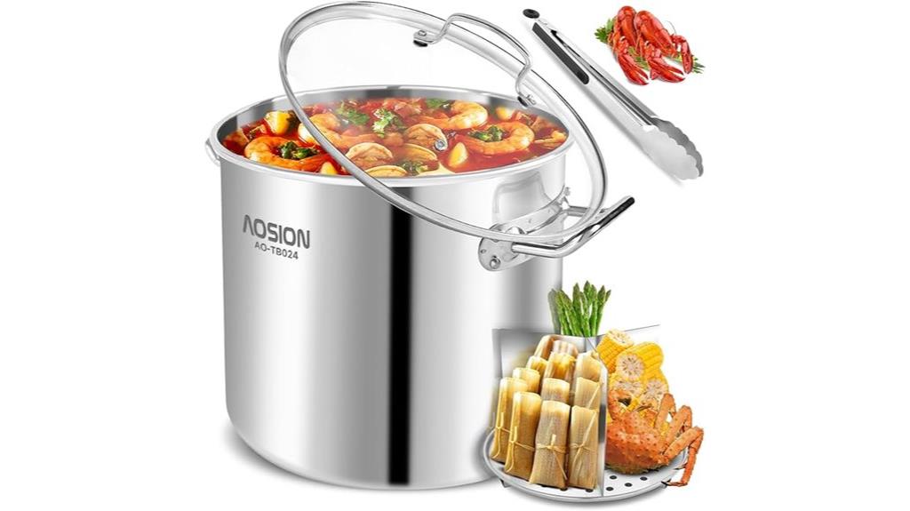 large stainless steel stock pot