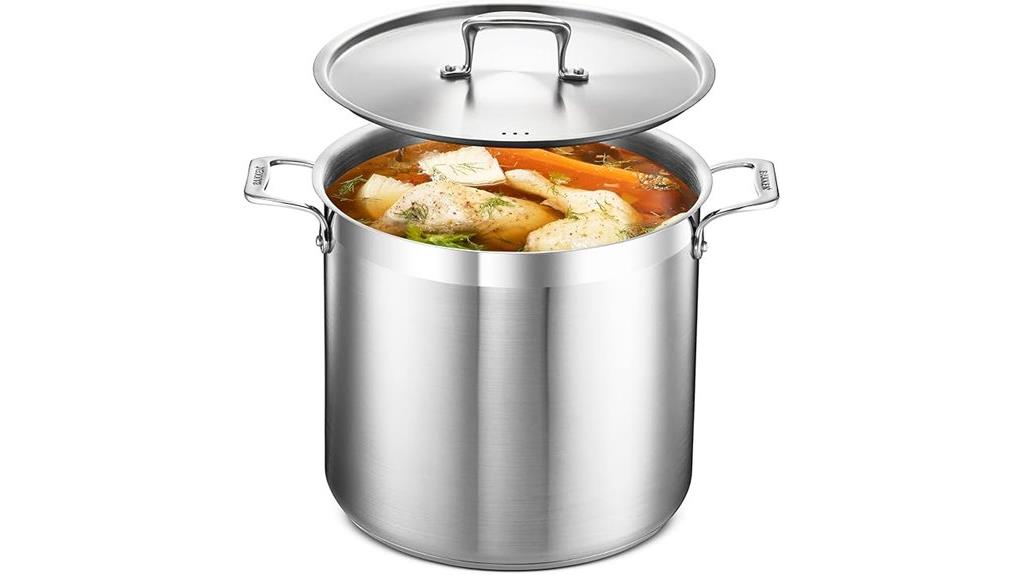 large stainless steel stockpot